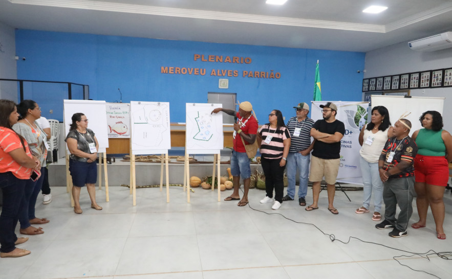Lideranças indígenas participam das oficinas de escuta do Programa Jurisdicional de REDD+, apresentando as demandas e realidades de seus territórios. - Foto: Foto Manoel Júnior/Governo do Tocantins